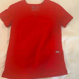 Figs Winning Red scrub top